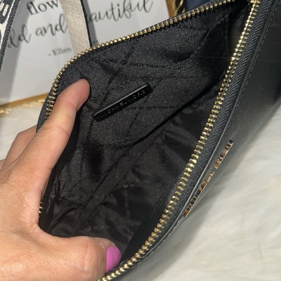 🖤Michael Kors Jet Set Black Leather Crossbody Tech Attachment Bag Wallet - Picture 10 of 12